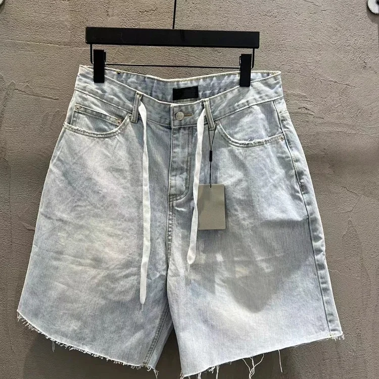 Washed drawstring shorts